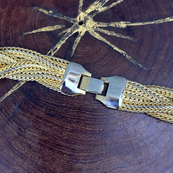 Vintage Gold Braided Chunky Chain Necklace - Picture 4 of 4